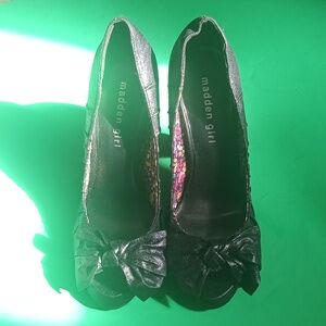 Madden Girl CUBBANO - BLACK - Peep-Toe Pump w/Bow Sz 7M